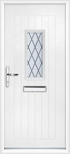 Cumbria Diamond Lead anthracite grey composite front door with flag window